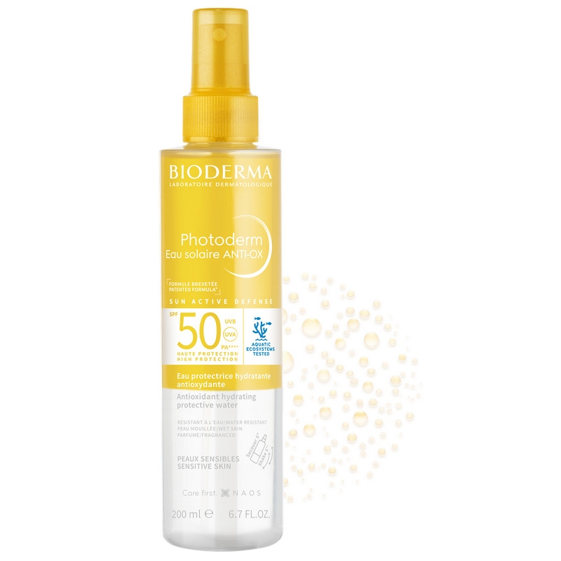 Apa cu protectie solara SPF 50 Photoderm Anti-Ox, 200 ml, Bioderma