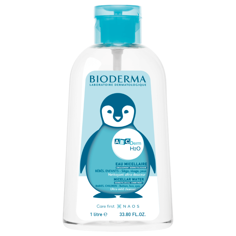 Apa micelara cu pompa inversa ABCDerm H2O, 1000 ml, Bioderma