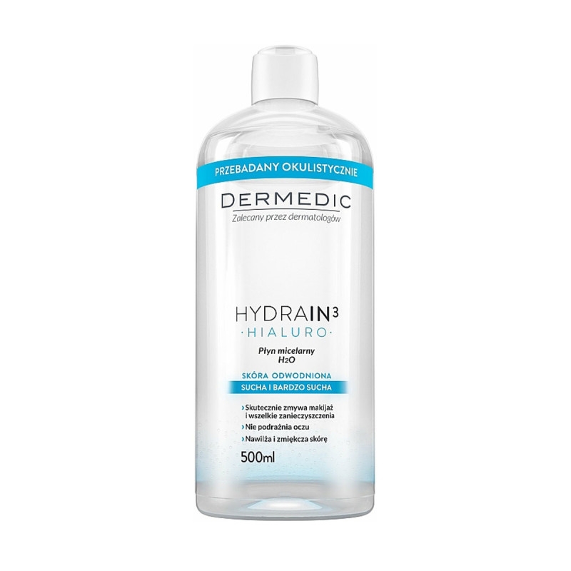Apa micelara Hydrain3 Hialuro H2O, 500 ml, Dermedic
