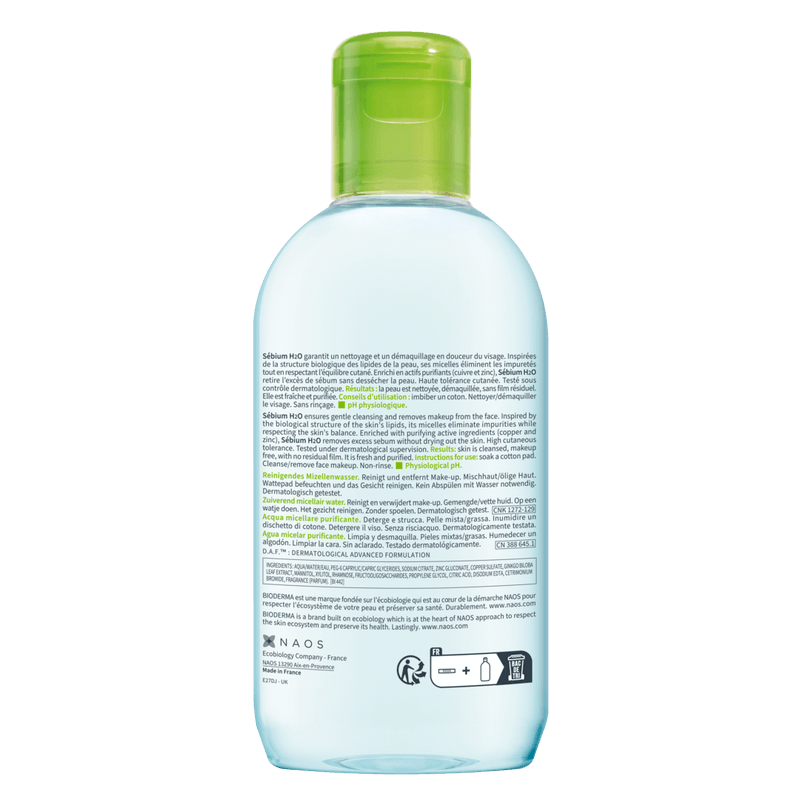 Apa micelara Sebium H2O, 250ml, Bioderma