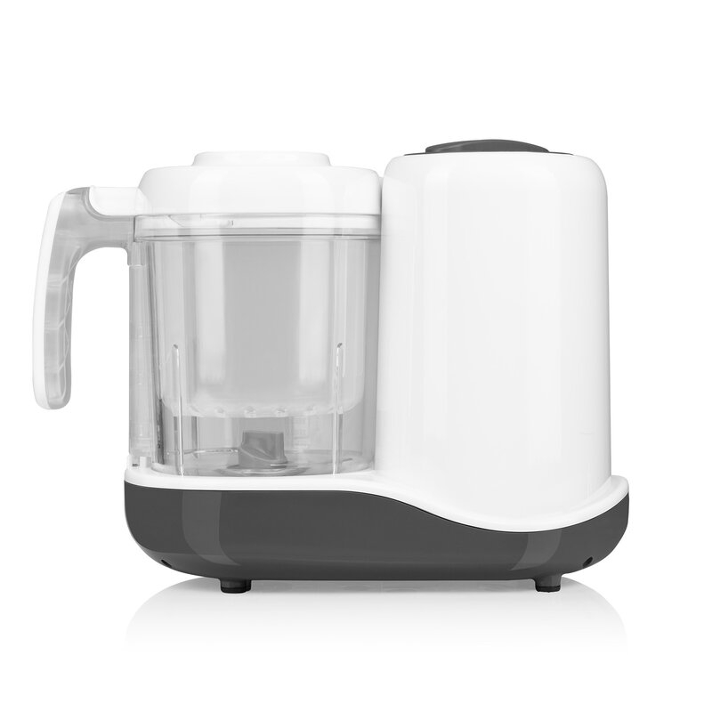Aparat de gatit, Lionelo, BabyMenu, 5 in 1, Cu functii de gatire la abur, dezghetare, amestecare, incalzire si sterilizare, Cu recipient din tritan, Include meniu cu retete, Personalizare setari, Alb