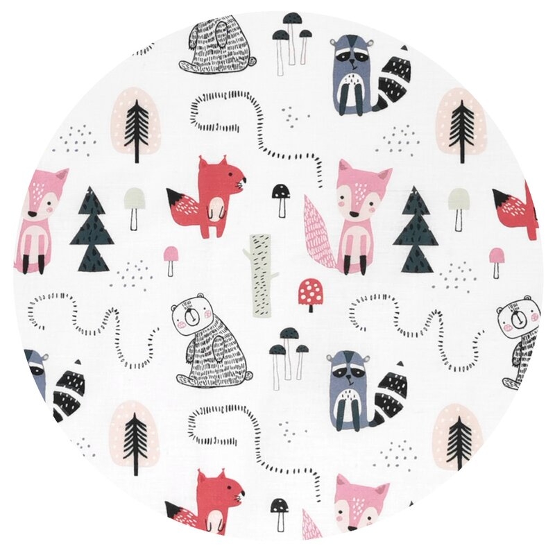 Aparatoare pentru patut, MimiNu, Din bumbac certificat Oeko Tex Standard 100, 180x30 cm, Cu panglici, Design, Fox