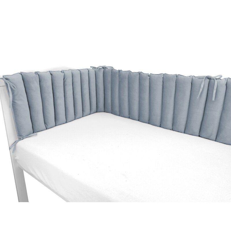 Aparatoare pentru patut, MimiNu, Tip panou, Pentru patut, Lungime 180 cm, Din catifea, Jeans