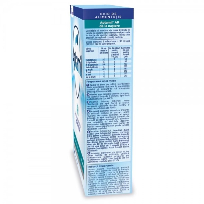 Lapte praf anti-regurgitare de la nastere AR, 300g, Aptamil