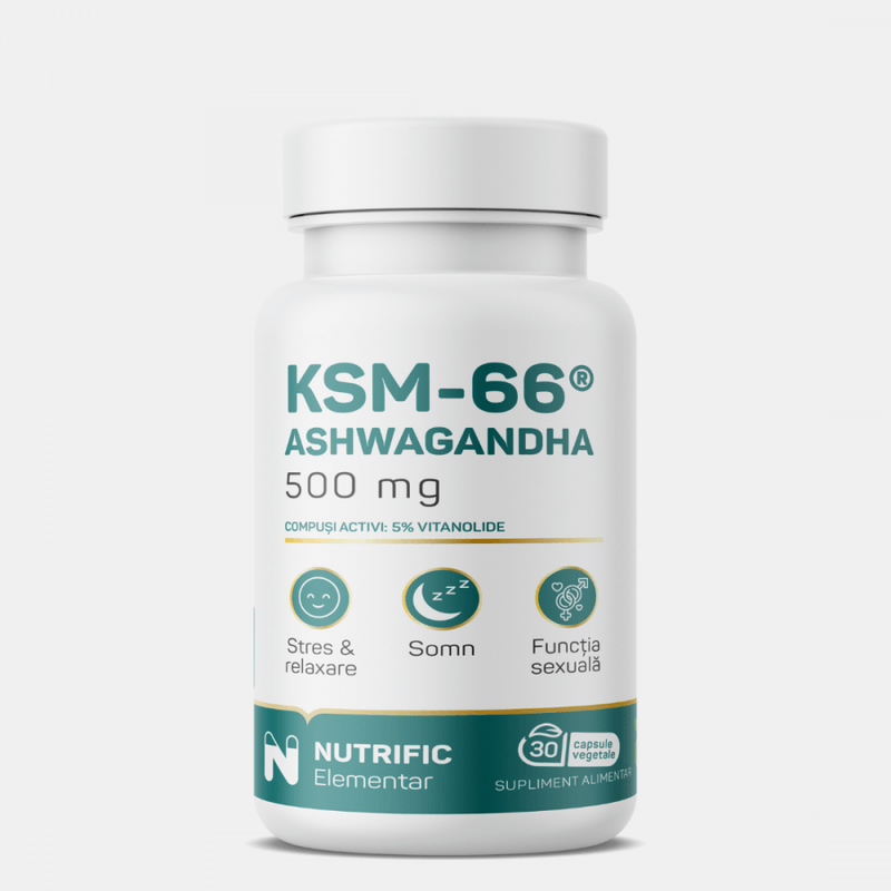 Ashwagandha KSM 500 mg, 30 capsule vegetale, Nutrific