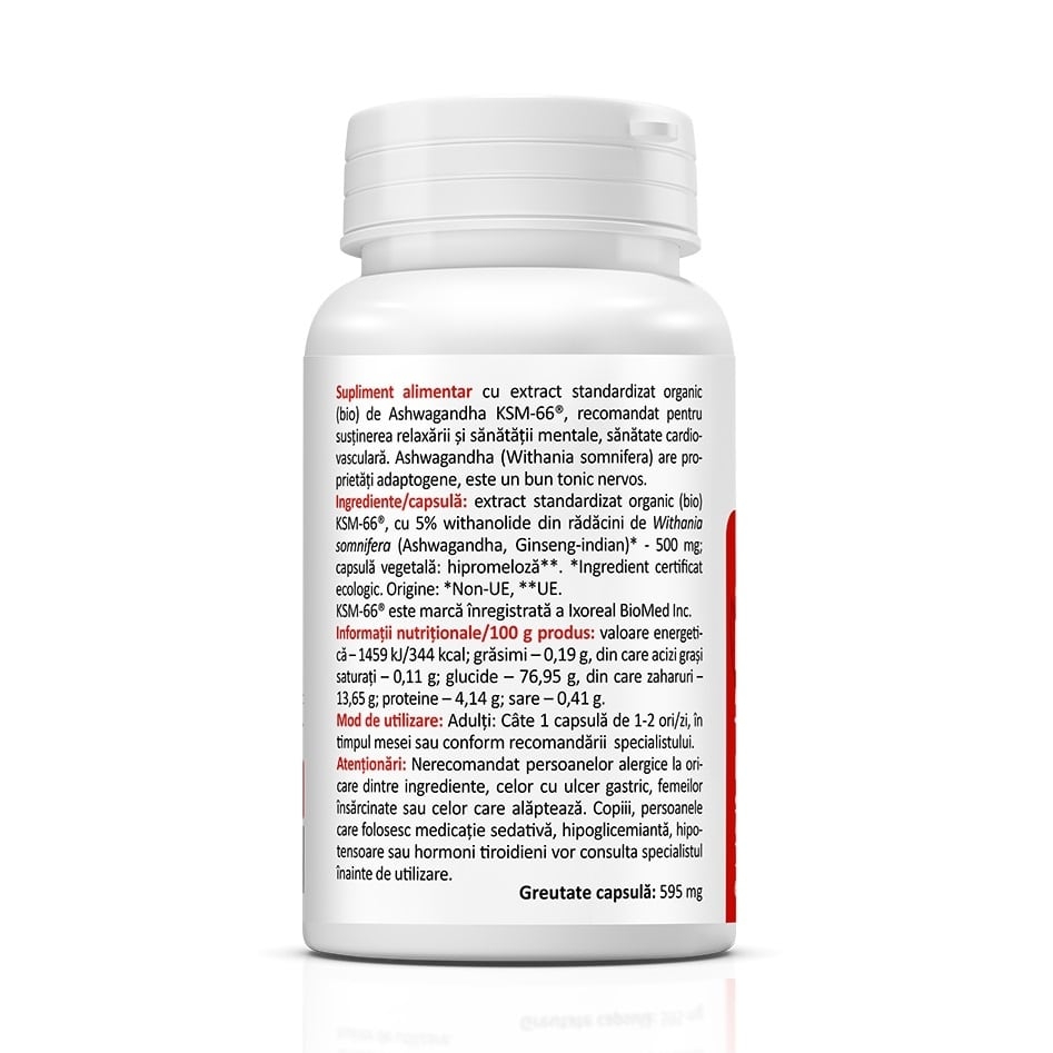 Ashwaghanda KSM-66 Forte, 500 mg, 60 capsule, Zenyth