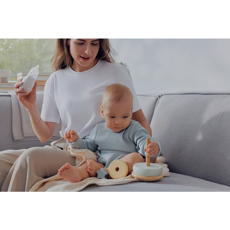Aspirator nazal, Lionelo, Babyair, Cu forta de aspiratie reglabila in 3 trepte, Usor si portabil, Fara fir, Cu 2 varfuri din silicon, Silentios, 0 luni+, White