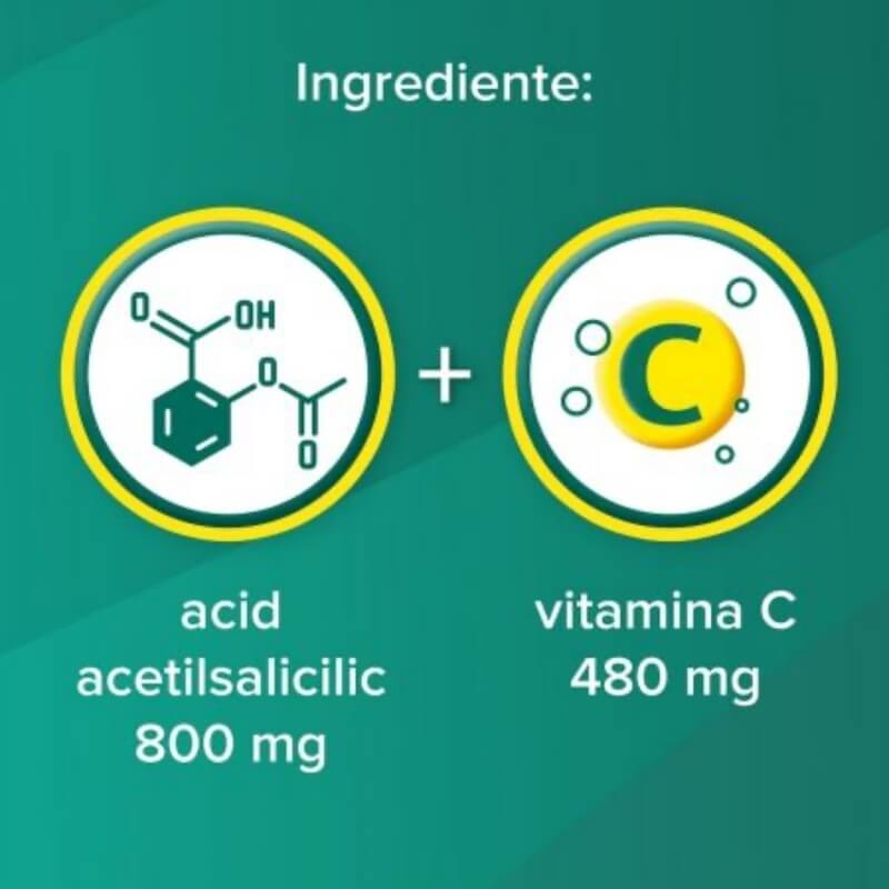 Aspirin Plus C Forte, 800 mg/480 mg, 10 comprimate efervescente, Bayer