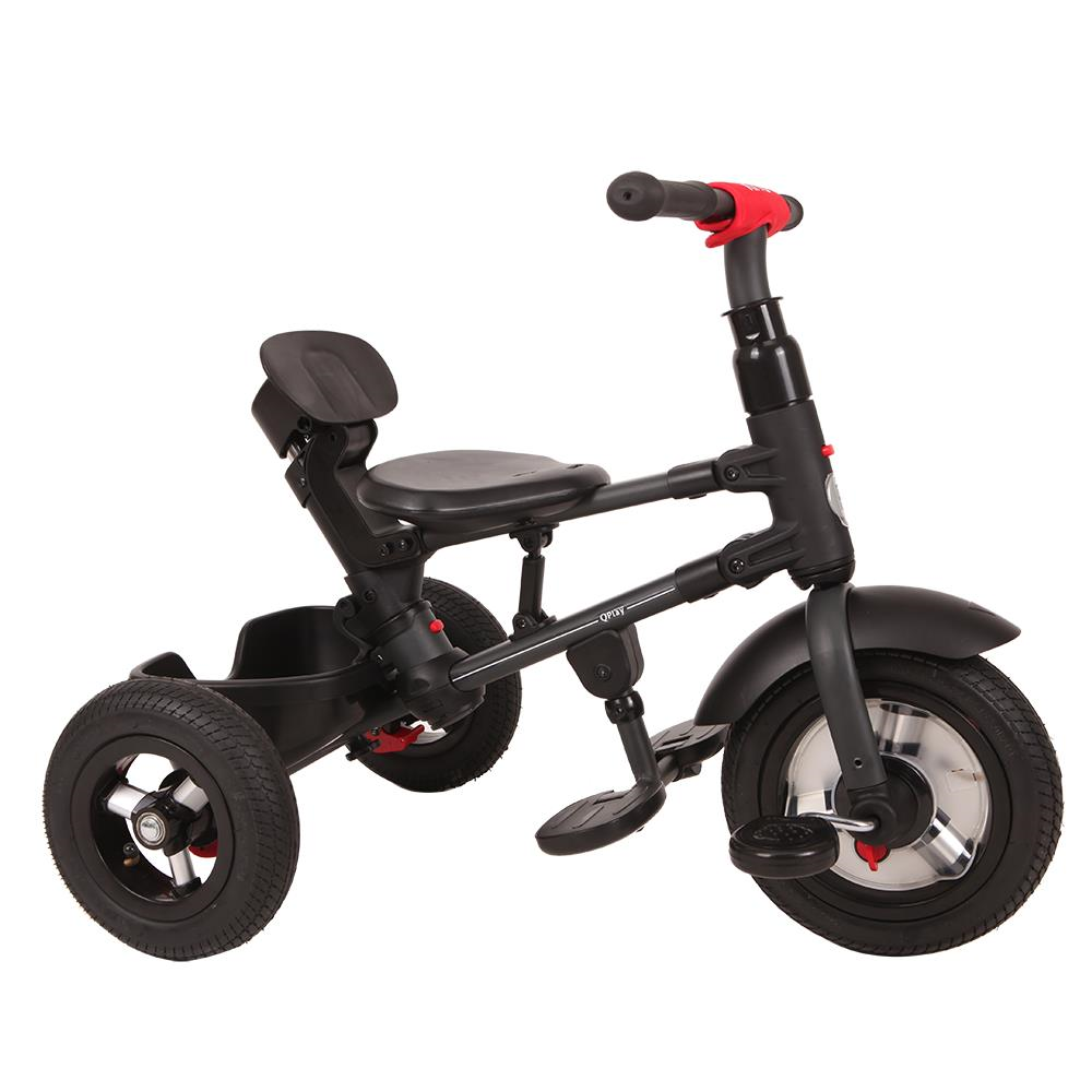 Tricicleta cu roti de cauciuc Qplay Rito Rubber Albastru Inchis