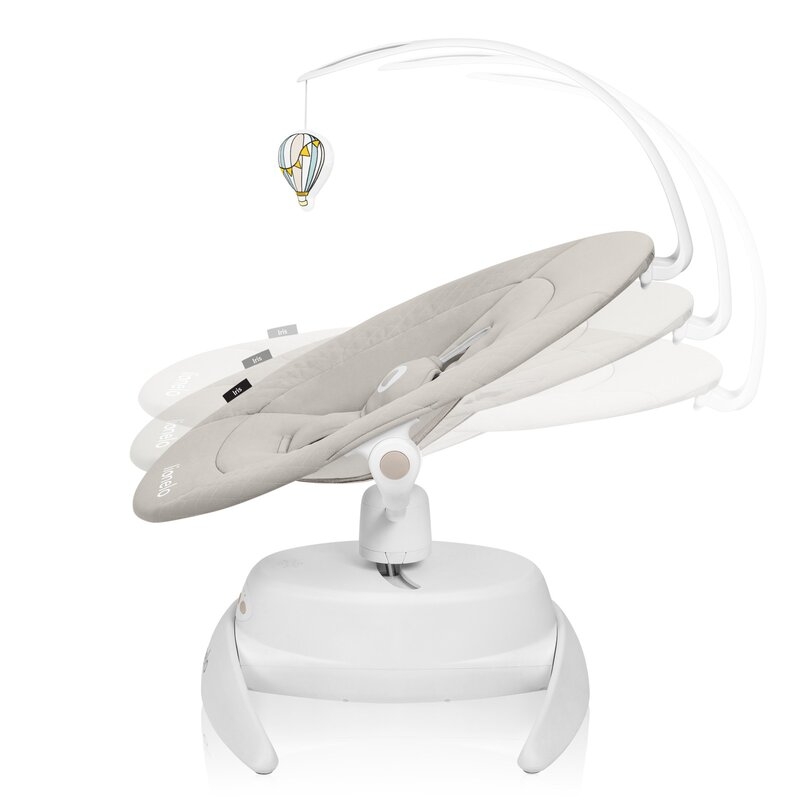 Balansoar, Lionelo, Iris, 2 in 1, Rotire 360 grade, Electric, Cu 3 moduri de leganare, Cu 5 trepte de viteza, Cu 3 pozitii de inclinare, 12 melodii, Silentios, Pana la 9 kg, Bej