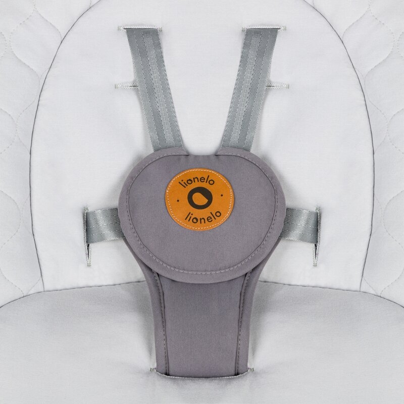 Balansoar, Lionelo, Mell, 2 in 1, Rotire 360 grade, Electric, Cu 3 moduri de leganare, Cu 5 trepte de viteza, Cu 3 pozitii de inclinare, Cu timer, 12 melodii si 2 sunete ale naturii, Pana la 9 kg, Gri