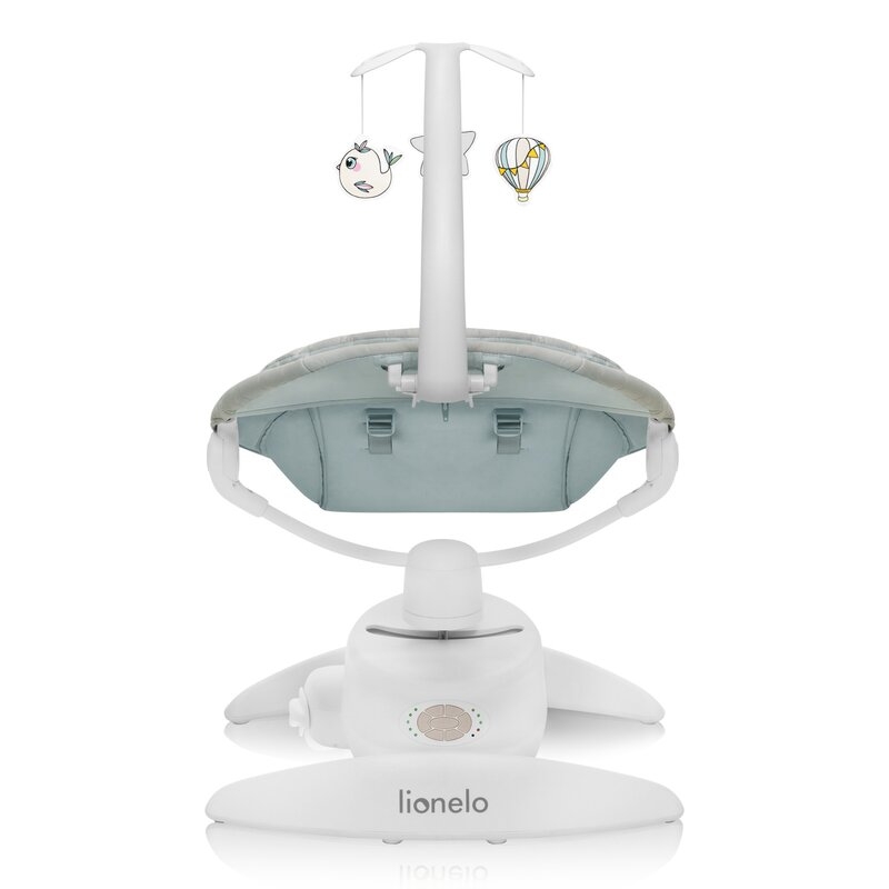 Balansoar, Lionelo, Mell, 2 in 1, Rotire 360 grade, Electric, Cu 3 moduri de leganare, Cu 5 trepte de viteza, Cu 3 pozitii de inclinare, Cu timer, 12 melodii si 2 sunete ale naturii, Pana la 9 kg, Bej