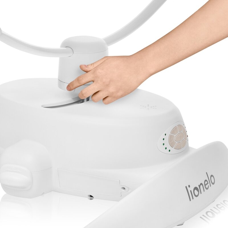 Balansoar, Lionelo, Mell, 2 in 1, Rotire 360 grade, Electric, Cu 3 moduri de leganare, Cu 5 trepte de viteza, Cu 3 pozitii de inclinare, Cu timer, 12 melodii si 2 sunete ale naturii, Pana la 9 kg, Bej