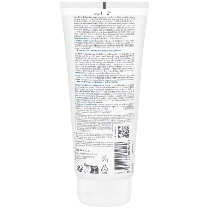 Balsam restructurant si calmant pentru piele atopica Intensive Atoderm, 200 ml, Bioderma