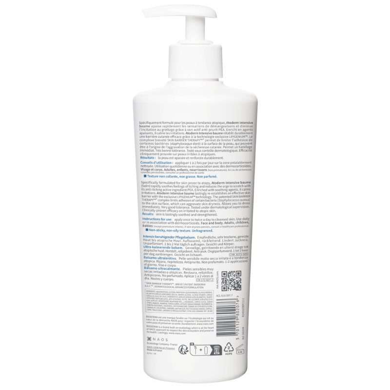 Balsam restructurant si calmant pentru piele atopica Atoderm Intensive, 500 ml, Bioderma