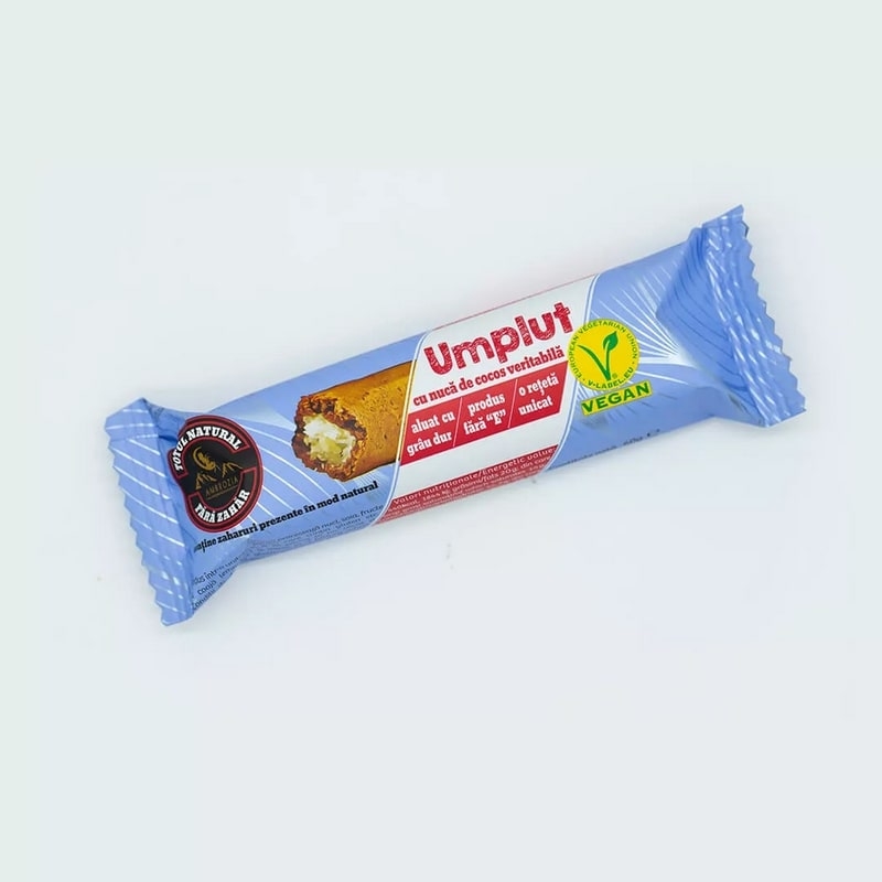 Baton umplut cu nuca de cocos, 60 g, Hiper Ambrozia