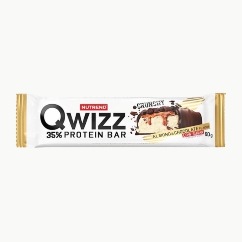 Baton cu aroma de ciocolata si migdale Qwizz Protein Bar, 60 g, Nutrend