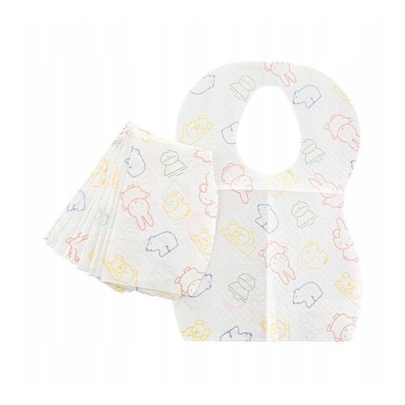Bavete de unica folosinta, Bocioland, Cu buzunar, Set de 10 bucati, Multicolor
