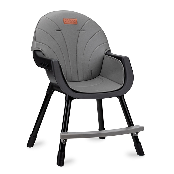 Scaun de masa copii Momi Reki, Piele ecologica, Black
