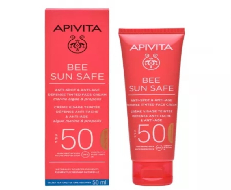 Bee Sun Safe crema coloranta anti-pete Gold SPF 50+, 50ml, Apivita