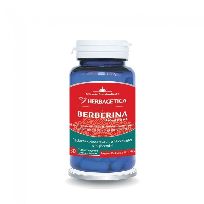 Berberina bio-activa, 30 capsule, Herbagetica