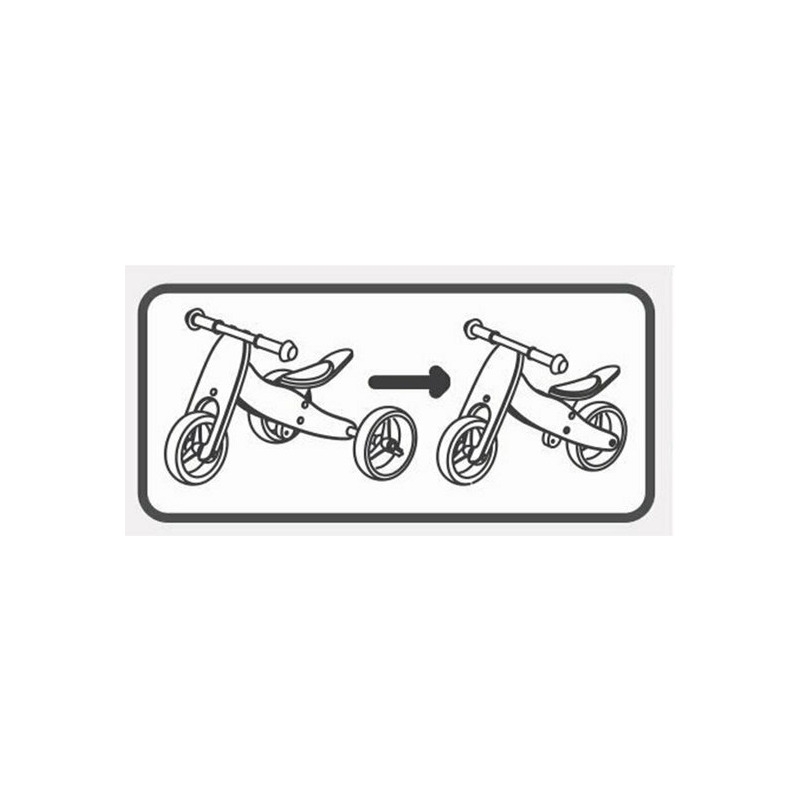 Bicicleta/tricicleta fara pedale din lemn, 2 in 1, Functie de bicicleta echilibru, Sa reglabila, Manere antiderapante, Roti ajustabile, 18 luni – 3 ani, Free2Move, Brown White