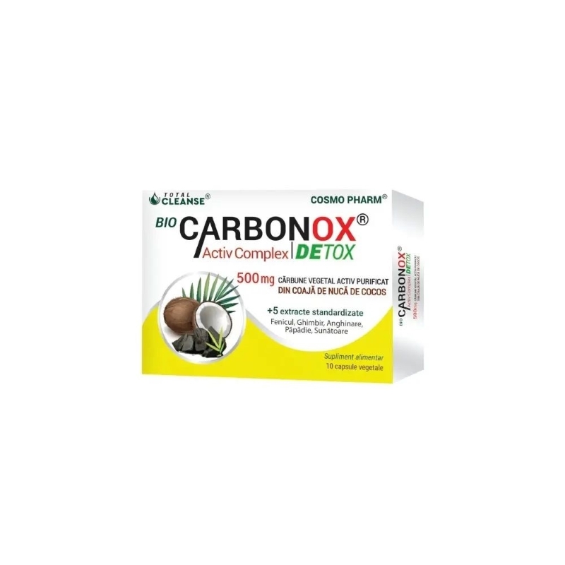 Bio Carbonox Activ Complex Detox 500 mg, 30 capsule, Cosmo Pharm