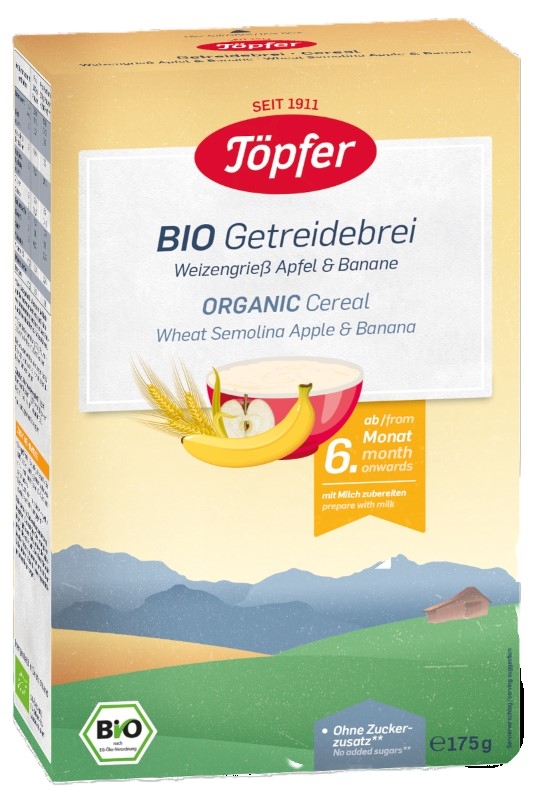 Bio Organic Cereale orez cu banane, 175g, Topfer