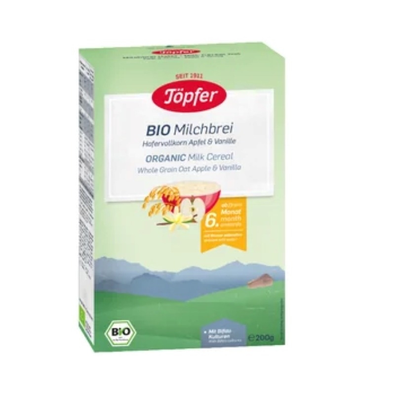 Bio Organic Cereale ovaz cu mar si vanilie, 200g, Topfer