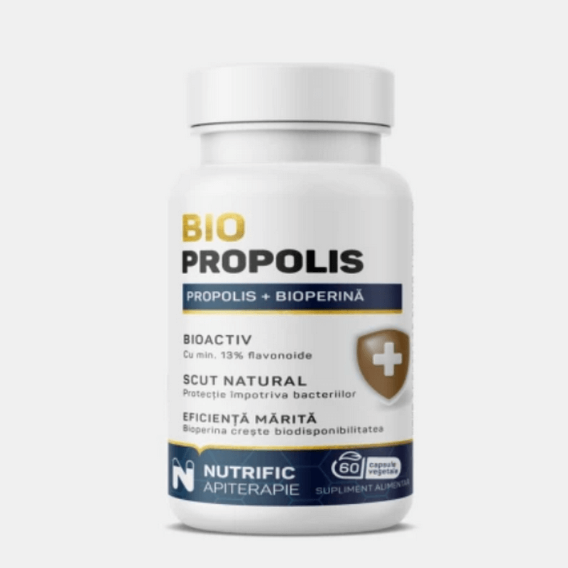 Bio Propolis cu Bioperina, 60 capsule vegetale, Nutrific