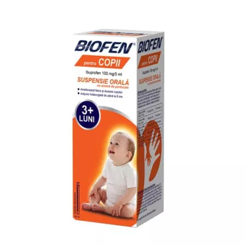 Biofen pentru copii 100 mg/ 5 ml suspensie orala, 100 ml, Biofarm