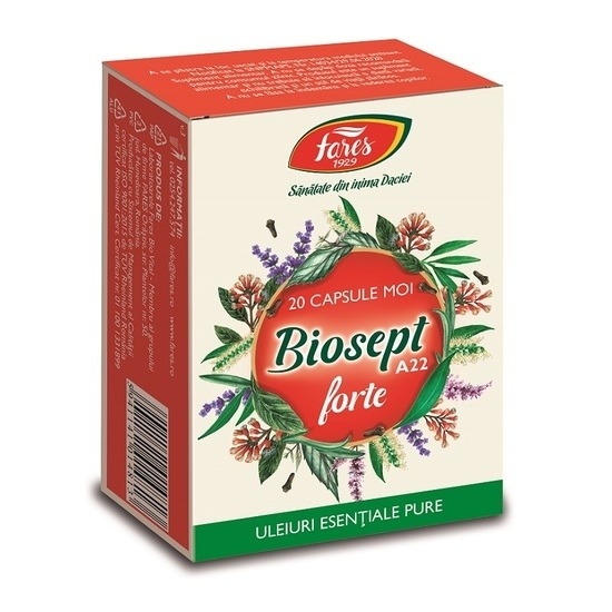 Pachet Biosept Forte A22, 20 capsule, 3 cutii, Fares