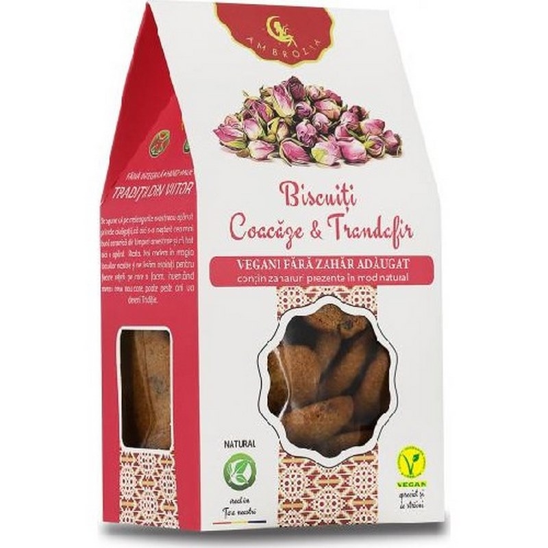 Biscuiti cu coacaze si trandafir, 130 g, Hiper Ambrozia