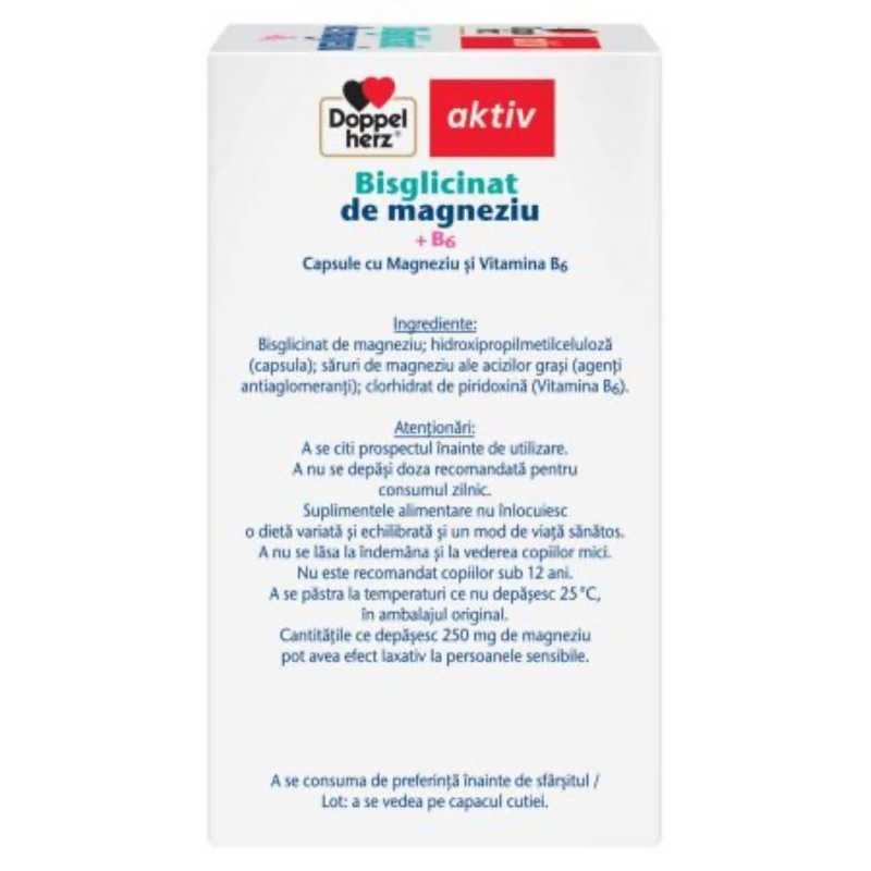 Bisglicinat de magneziu + B6, 60 capsule, Doppelherz