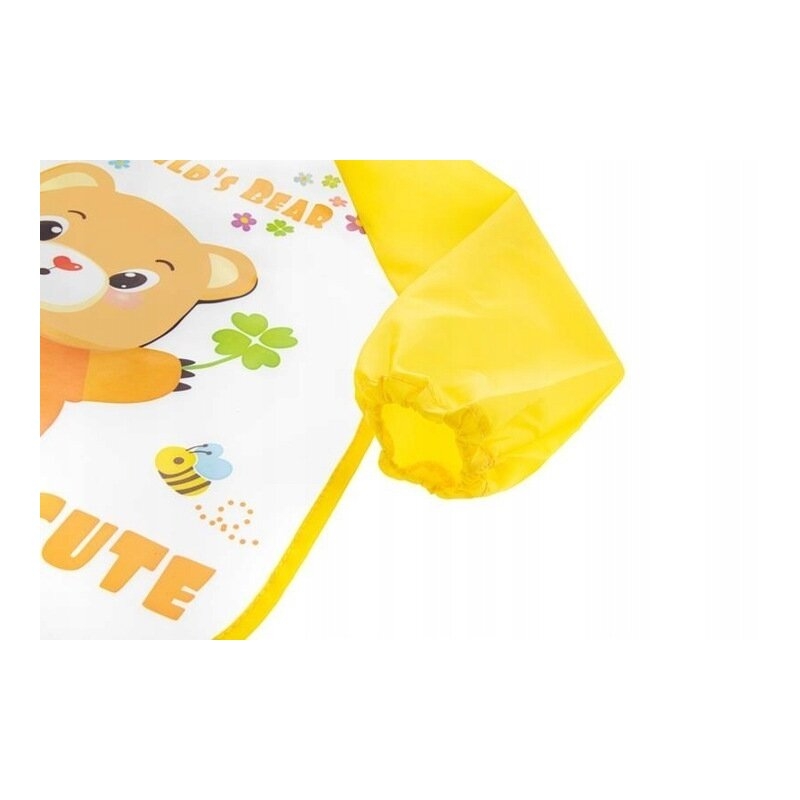 Bocioland - Baveta impermeabila, Cu maneci lungi, Dimensiune 40x35 cm, Teddy Bear