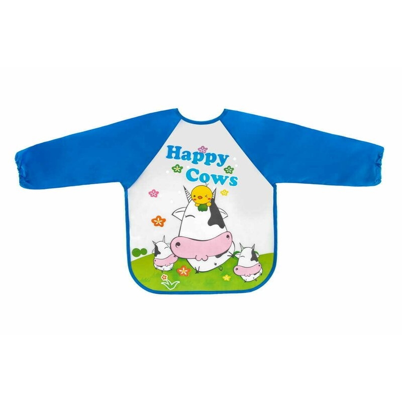 Bocioland - Baveta impermeabila, Cu maneci lungi, Happy Cows