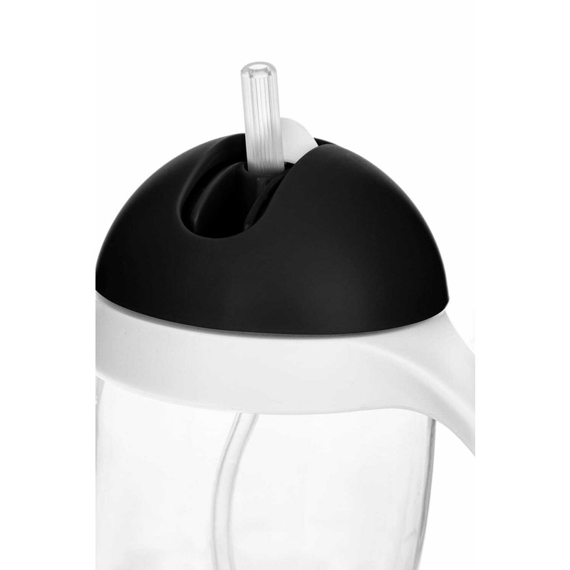 Bocioland - Cana de apa cu pai si manere, 300 ml, 6 luni+, Black