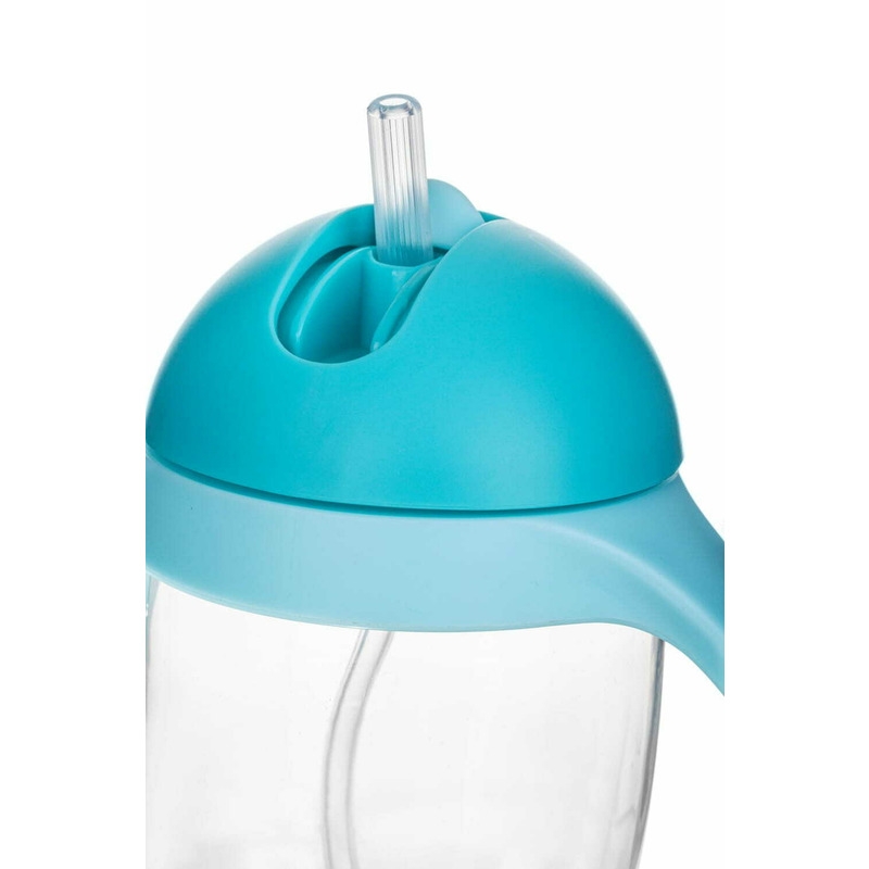 Bocioland - Cana de apa cu pai si manere, 300 ml, 6 luni+, Blue