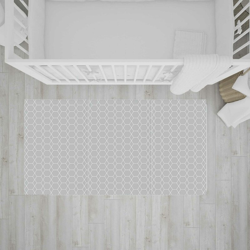 Bocioland - Covoras de joaca Honeycomb, Pliabil, Protectie impotriva loviturilor, Dimensiune mare, 200 x 150 cm, Cu Imprimeu pe ambele parti, Potrivit pentru utlizare atat in interior, cat si in exterior