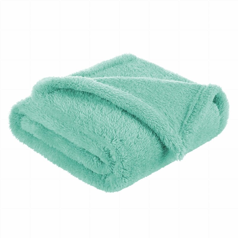 Bocioland - Paturica pufoasa pentru copii, Din fleece, 80 x 100 cm, Mint