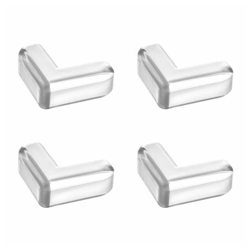 Bocioland - Set 4 protectii colturi, Cu banda adeziva pentru montare usoara, Din silicon flexibil, Transparent