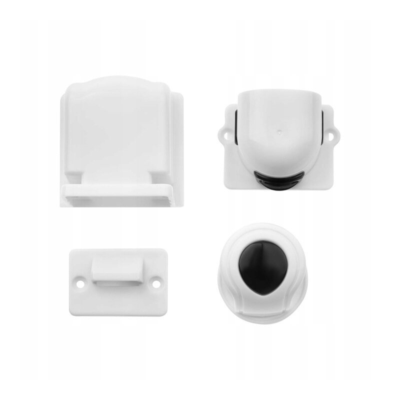Bocioland - Set 4 protectii magnetice pentru mobilier, Cu banda adeziva, Alb
