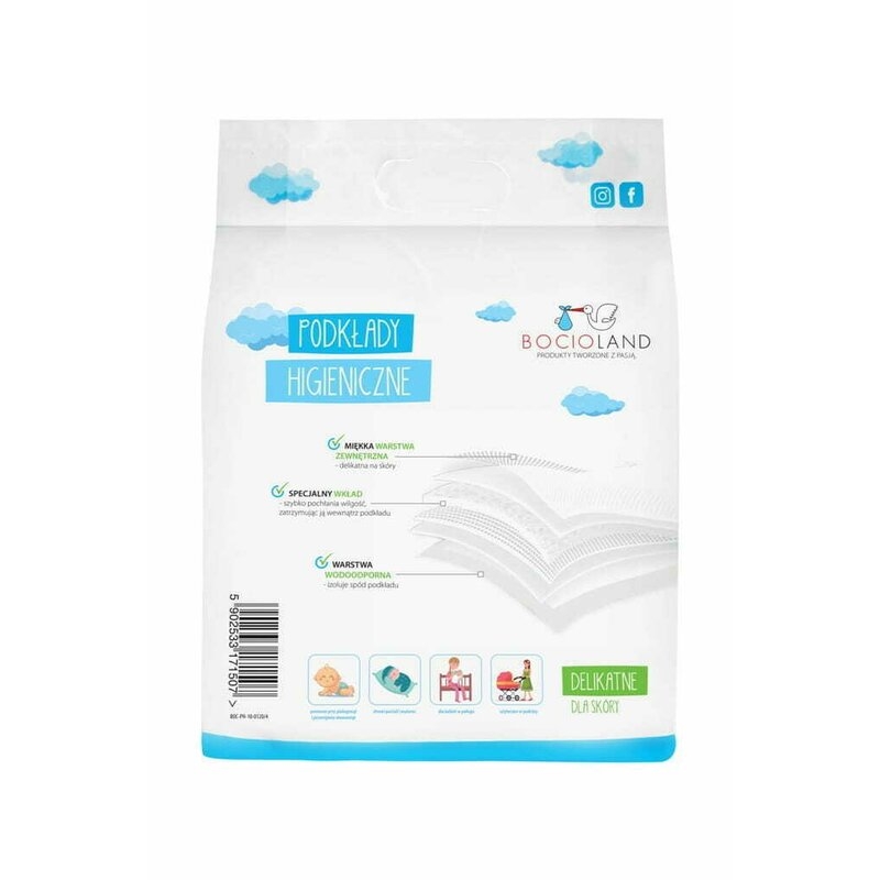 Bocioland - Set aleze impermeabile de unica folosinta, 10 bucati, 40x60 cm
