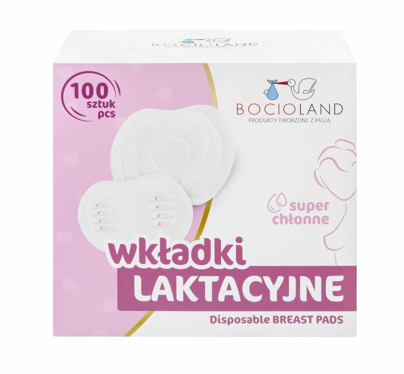 Bocioland - Tampoane pentru san, 100 bucati