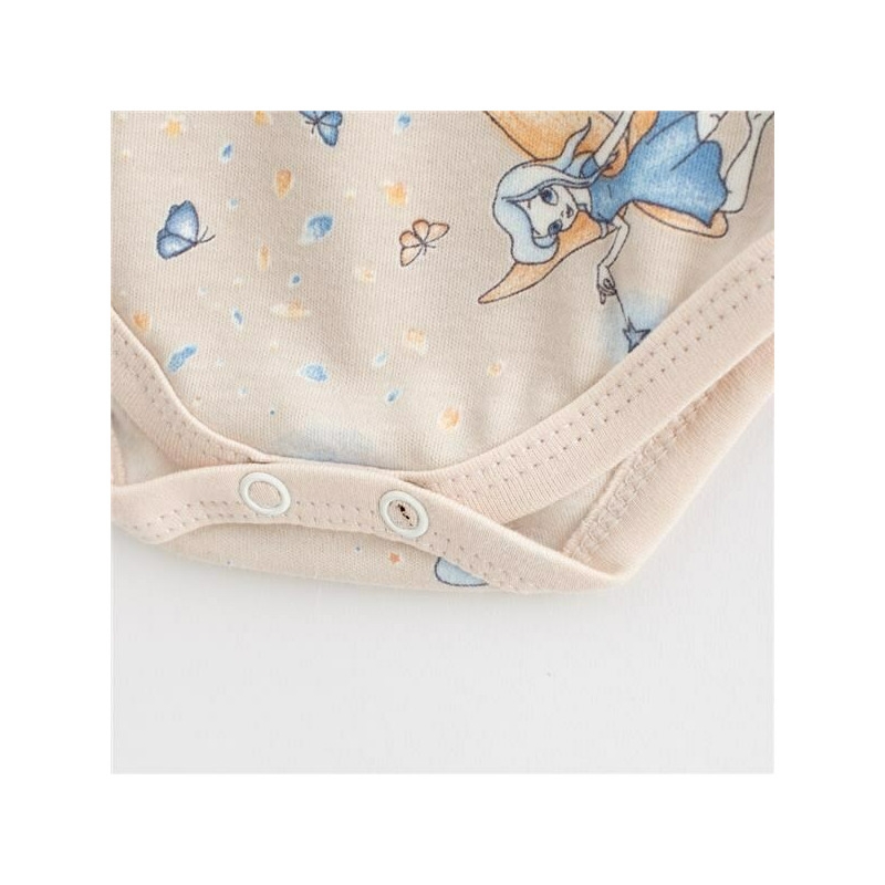 Body cu maneca lunga, Cu capse, Marime 56, Din bumbac 100%, New Baby, Fairy
