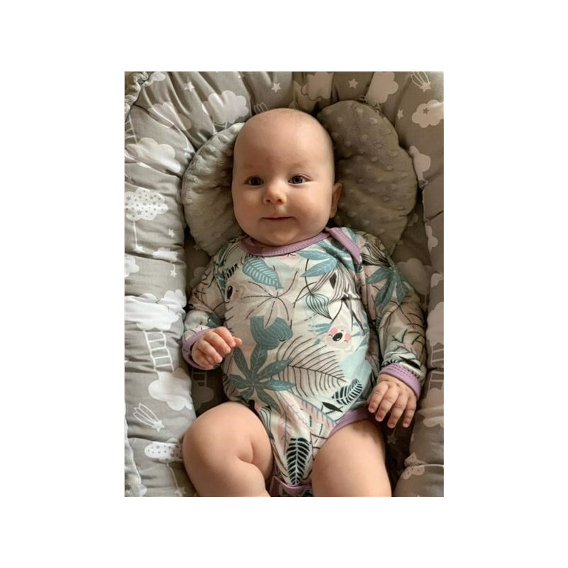 Body cu maneca lunga, Cu capse, Marime 74, Din bumbac 100%, New Baby, Rebel Lilac