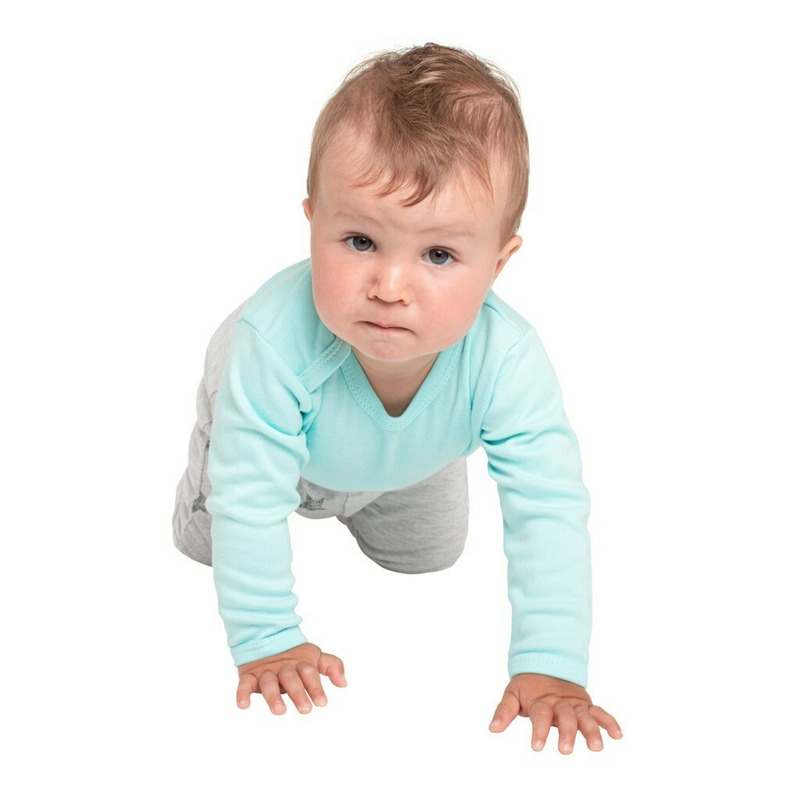Body cu maneca lunga, Marime 56, Din bumbac 100%, New Baby, Classic II Grey with stars