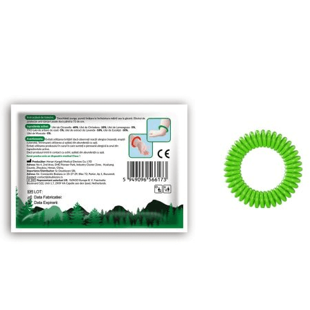 Bratara spiralata anti-tantari pentru copii si adulti, 1 bucata, Smart Touch