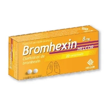 Bromhexin 8mg, 20 comprimate, Helcor Bromhexin 8mg, 20 comprimate, Helcor