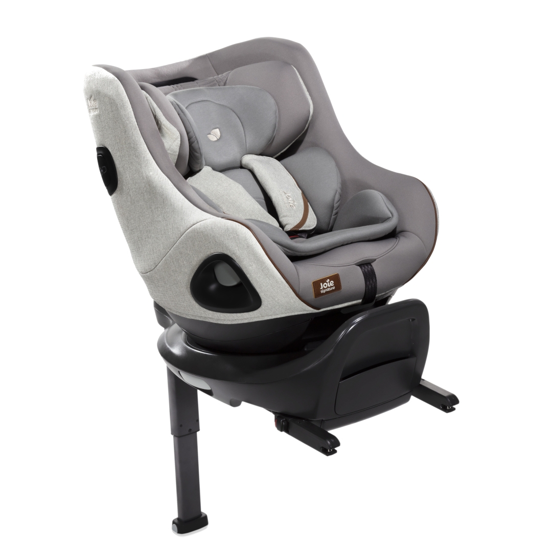 Set scaun auto rotativ i-Size Joie i-Harbour Signature Oyster, 40-105 cm + Baza i-Size i-Base Encore, testat ADAC si certificat R129, Joie